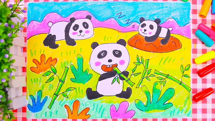 小爱的手作日记 儿童画憨态可掬的大熊猫